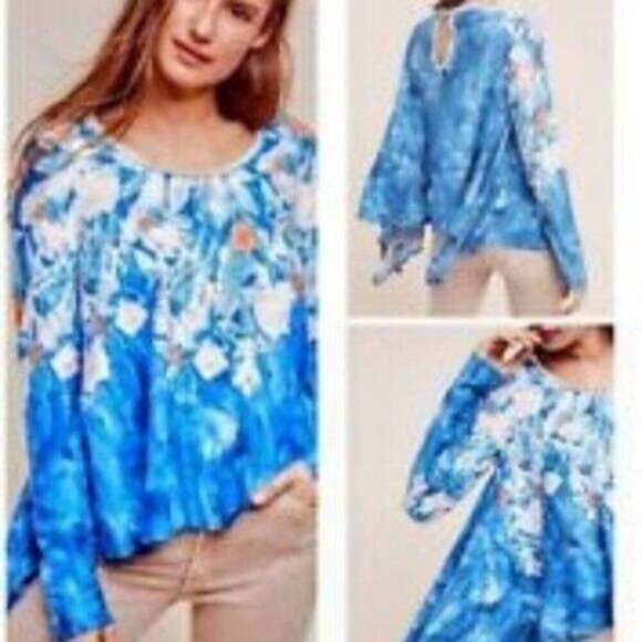 Anthropologie Meadow Rue Field Floral Tunic Medium NWT - Picture 1 of 6